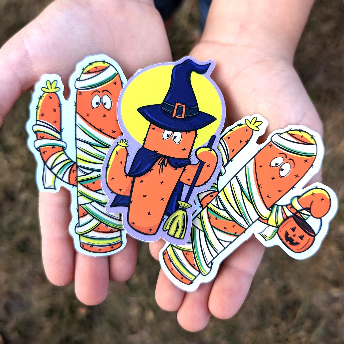 Cactus Mummy Halloween Sticker