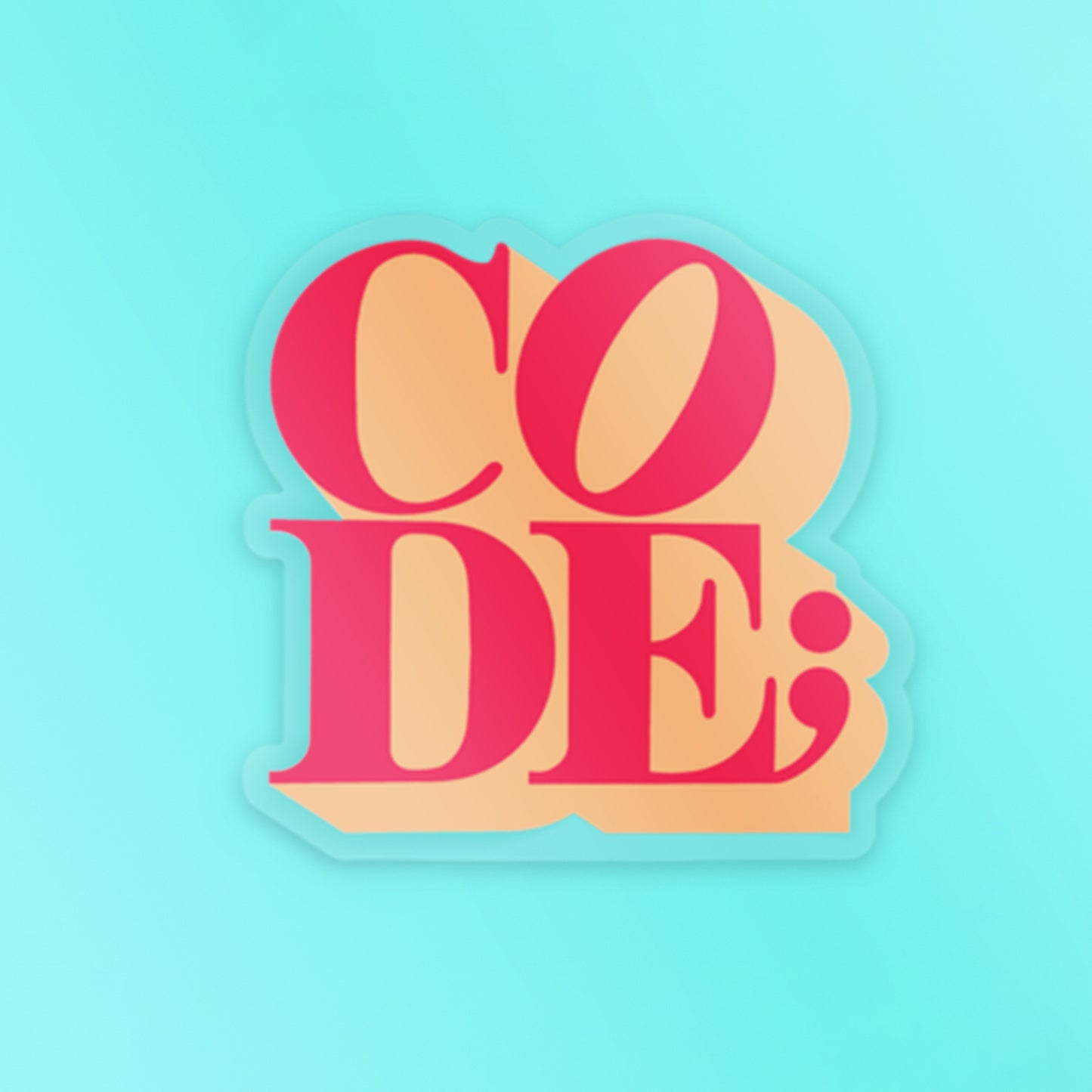 I Love Code Sticker, Orange