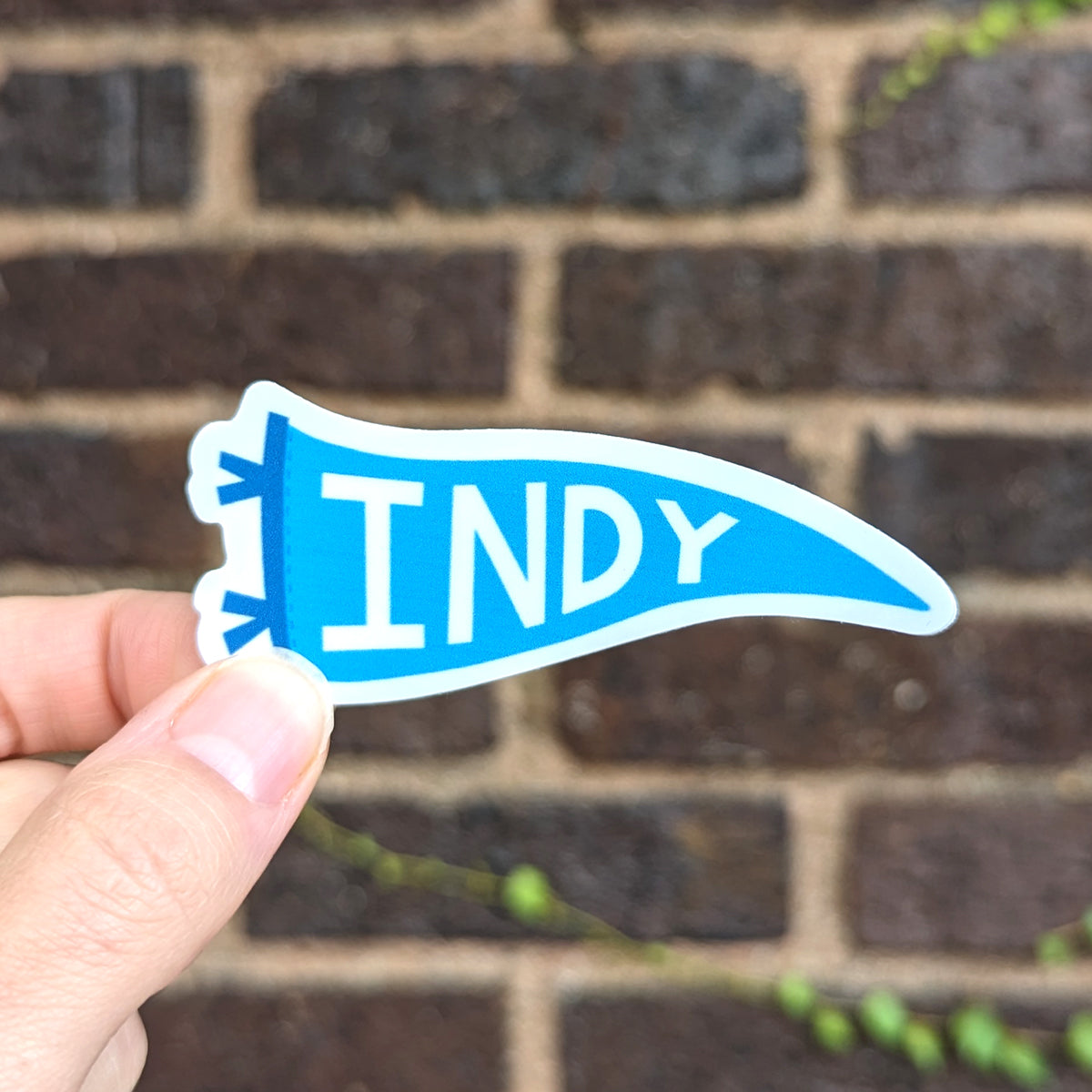 Blue Indy Pennant Sticker