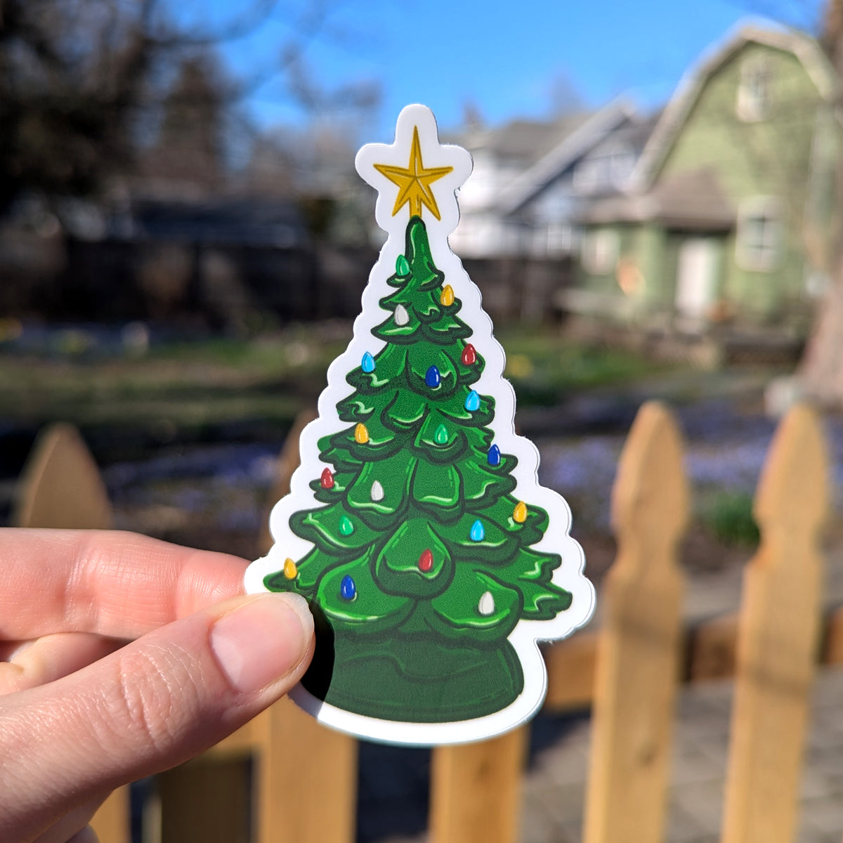 Vintage Ceramic Christmas Tree Sticker