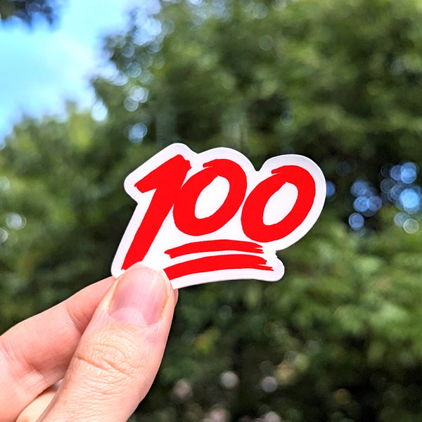 100 Red Emoji Sticker – Bolts and Stars
