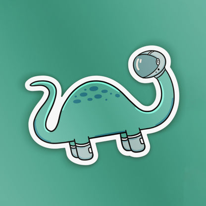 Green Brontosaurus Astronaut Sticker