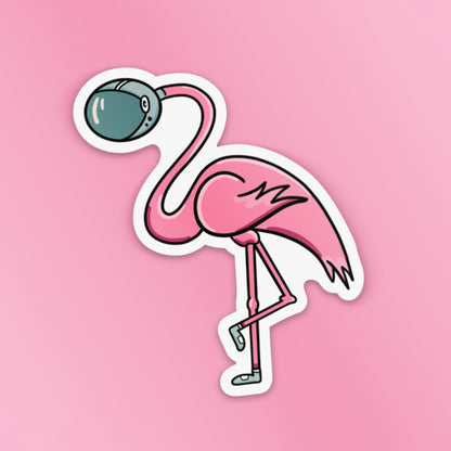 Pink Flamingo Astronaut Sticker