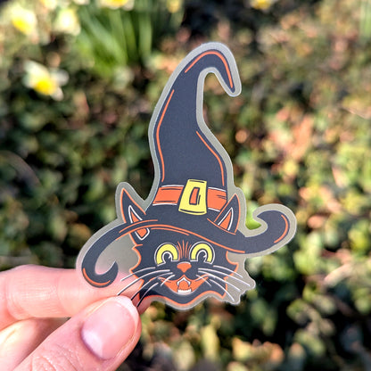 Black Cat Witch Halloween Sticker