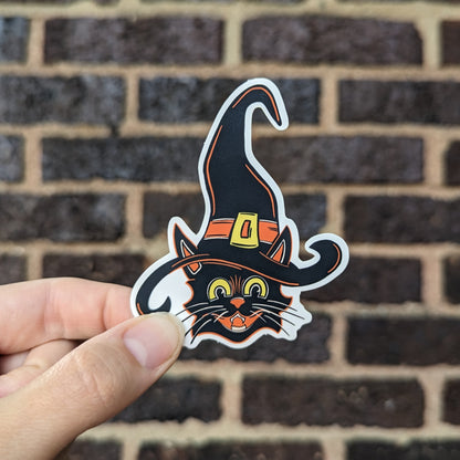 Black Cat Witch Halloween Sticker