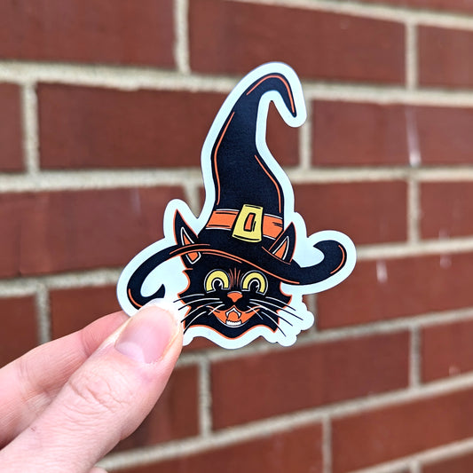 Black Cat Halloween Vinyl Magnet