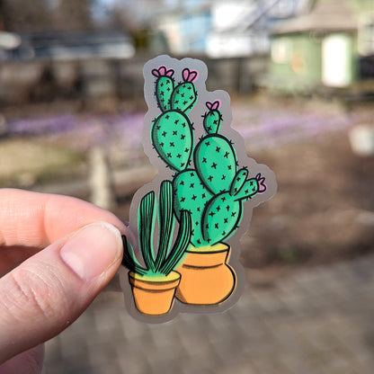 Cacti in Terra Cotta Pots Sticker