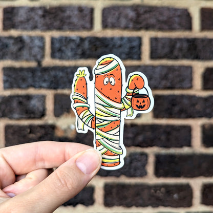 Trick-or-Treat Cactus Mummy Halloween Sticker