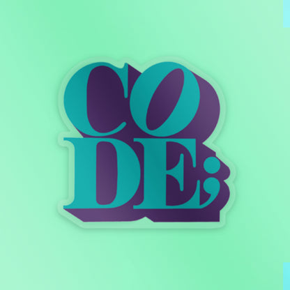 I Love Code Sticker, Blue