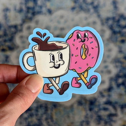 Coffee and Donut Friends Vinyl Sticker