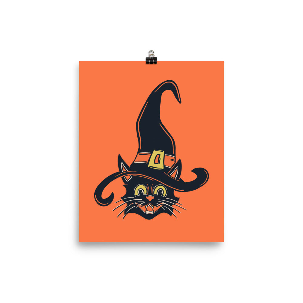 Black Cat Witch Print