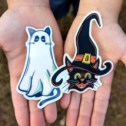 Grumpy Ghost Cat Vinyl Sticker