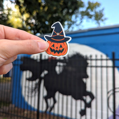 Jack-o-Lantern Witch Hat Halloween Sticker