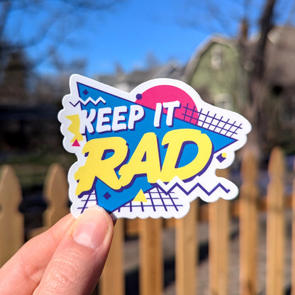 Keep it Rad 90s Style Sticker