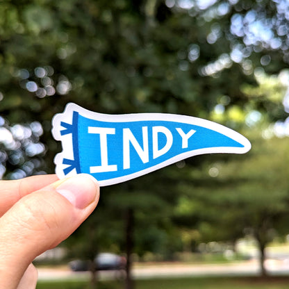 Blue Indy Pennant Sticker