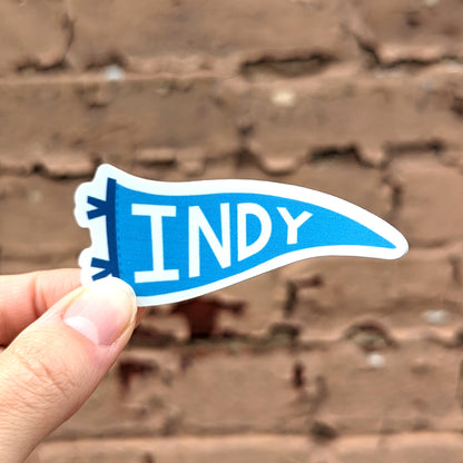 Blue Indy Pennant Sticker