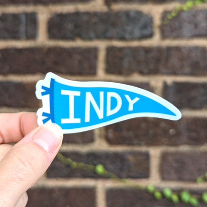 Blue Indy Pennant Sticker