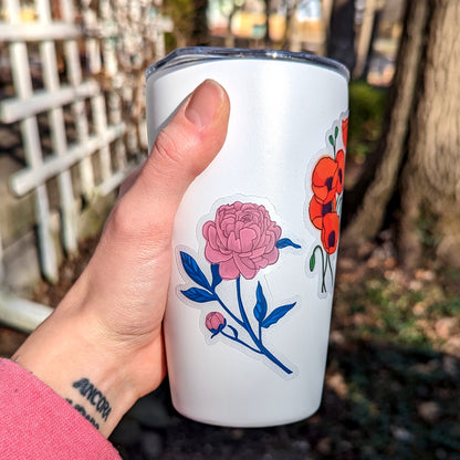 Peony Sticker