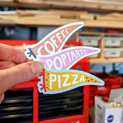 Pizza Pennant Waterproof Vinyl Sticker