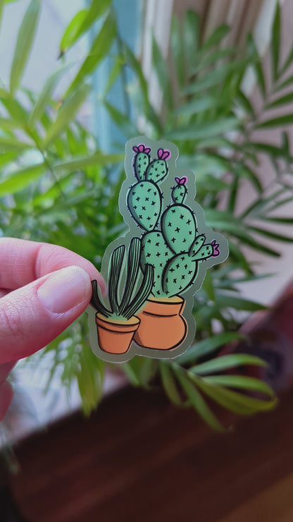 Cacti in Terra Cotta Pots Sticker