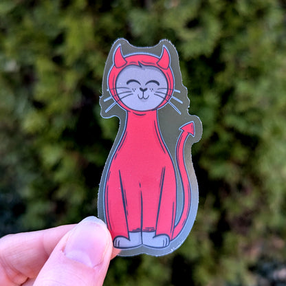 Devil Cat Halloween Sticker