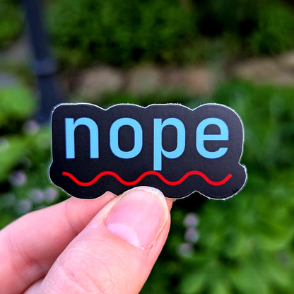 "Nope" Syntax Error Developer Sticker