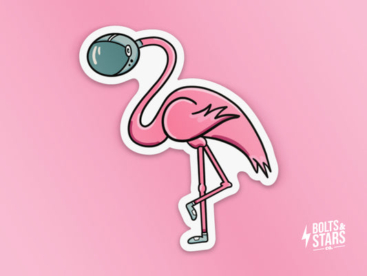 Astronaut Flamingo Sticker